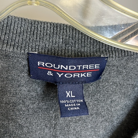 Roundtree & Yorke Gray Cotton Sweater Vest- XL - Picture 3 of 4